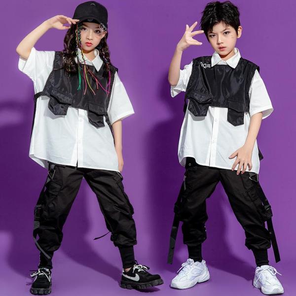 ダンス服装 体操服 JAZZ DANCE tシャツ スウェット キッズチアリーダー hiphop ヒップホップ 女の子 ステージ衣装 ダンスウェア 子供 応援団 運動会 甲子園 チアガール衣装 舞台演出服　おしゃれ　ストリート系　B系　K-...