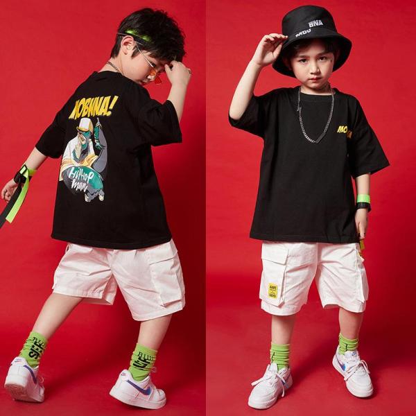 ダンス服装 体操服 JAZZ DANCE tシャツ スウェット キッズチアリーダー hiphop ヒップホップ 女の子 ステージ衣装 ダンスウェア 子供 応援団 運動会 甲子園 チアガール衣装 舞台演出服　おしゃれ　ストリート系　B系　K-...