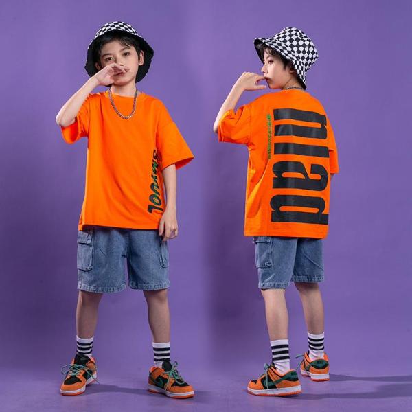 ダンス服装 体操服 JAZZ DANCE tシャツ スウェット キッズチアリーダー hiphop ヒップホップ 女の子 ステージ衣装 ダンスウェア 子供 応援団 運動会 甲子園 チアガール衣装 舞台演出服　おしゃれ　ストリート系　B系　K-...