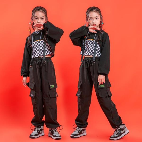 ダンス服装 体操服 JAZZ DANCE tシャツ スウェット キッズチアリーダー hiphop ヒップホップ 女の子 ステージ衣装 ダンスウェア 子供 応援団 運動会 甲子園 チアガール衣装 舞台演出服　おしゃれ　ストリート系　B系　K-...