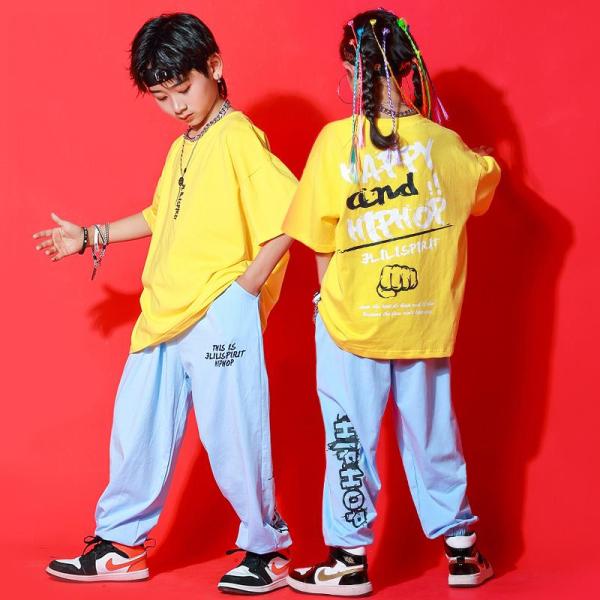 ダンス服装 体操服 JAZZ DANCE tシャツ スウェット キッズチアリーダー hiphop ヒップホップ 女の子 ステージ衣装 ダンスウェア 子供 応援団 運動会 甲子園 チアガール衣装 舞台演出服　おしゃれ　ストリート系　B系　K-...