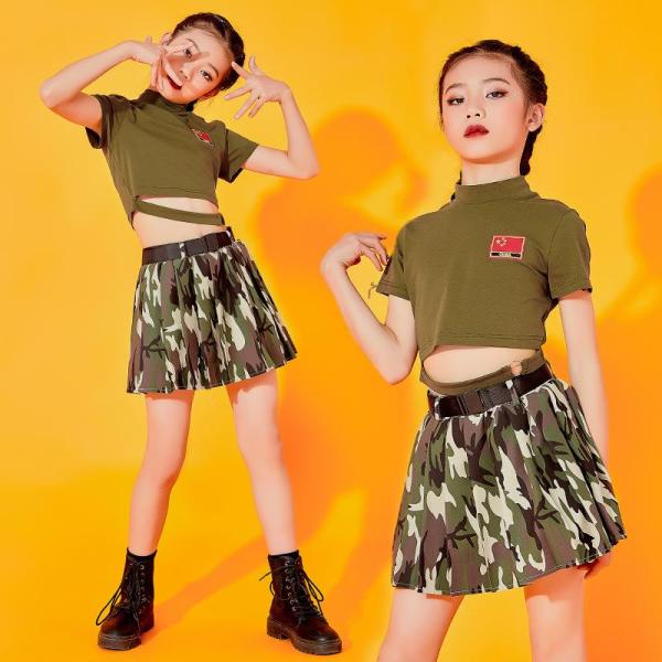 ダンス服装 体操服 JAZZ DANCE tシャツ スウェット キッズチアリーダー hiphop ヒップホップ 女の子 ステージ衣装 ダンスウェア 子供 応援団 運動会 甲子園 チアガール衣装 舞台演出服　おしゃれ　ストリート系　B系　K-...