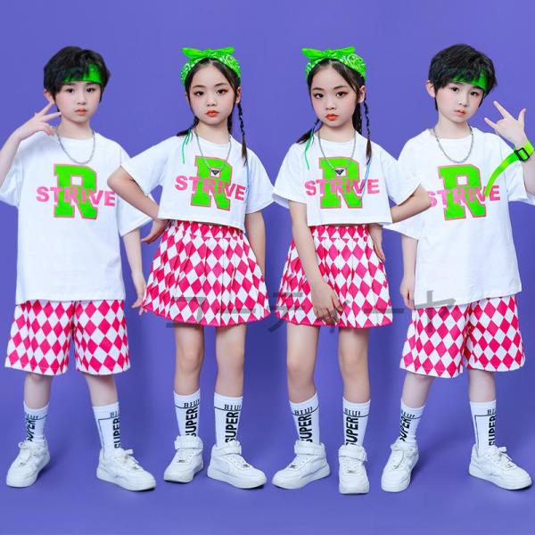 ダンス服装 体操服 JAZZ DANCE tシャツ スウェット キッズチアリーダー hiphop ヒップホップ  ステージ衣装 ダンスウェア 子供 応援団 運動会 甲子園 チアガール衣装 舞台演出服　おしゃれ　ストリート系　K-POP　韓国...