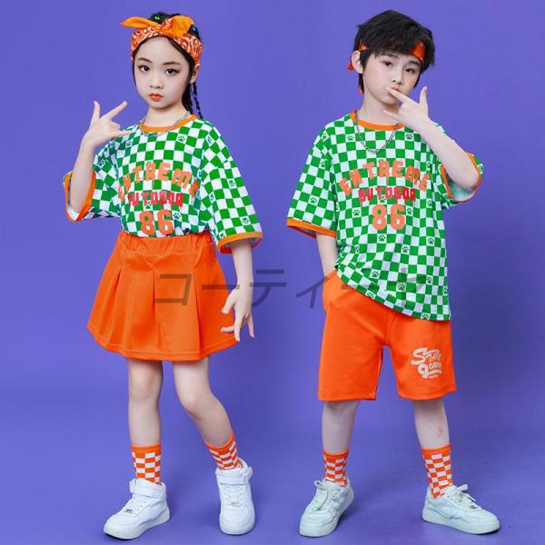 ダンス服装 体操服 JAZZ DANCE tシャツ スウェット キッズチアリーダー hiphop ヒップホップ  ステージ衣装 ダンスウェア 子供 応援団 運動会 甲子園 チアガール衣装 舞台演出服　おしゃれ　ストリート系　K-POP　韓国...
