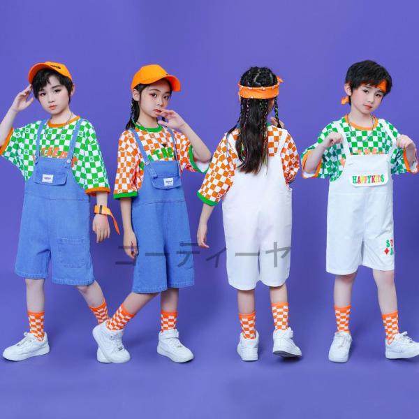 ダンス服装 体操服 JAZZ DANCE tシャツ スウェット キッズチアリーダー hiphop ヒップホップ  ステージ衣装 ダンスウェア 子供 応援団 運動会 甲子園 チアガール衣装 舞台演出服　おしゃれ　ストリート系　K-POP　韓国...