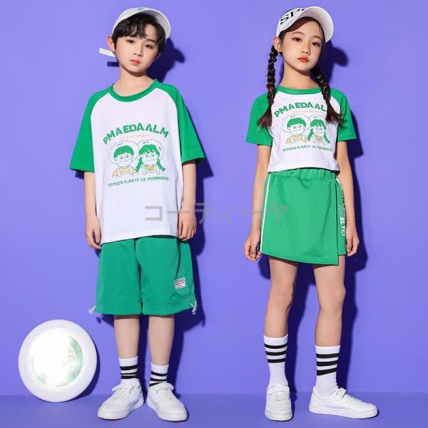 ダンス服装 体操服 JAZZ DANCE tシャツ スウェット キッズチアリーダー hiphop ヒップホップ  ステージ衣装 ダンスウェア 子供 応援団 運動会 甲子園 チアガール衣装 舞台演出服　おしゃれ　ストリート系　B系　K-POP...