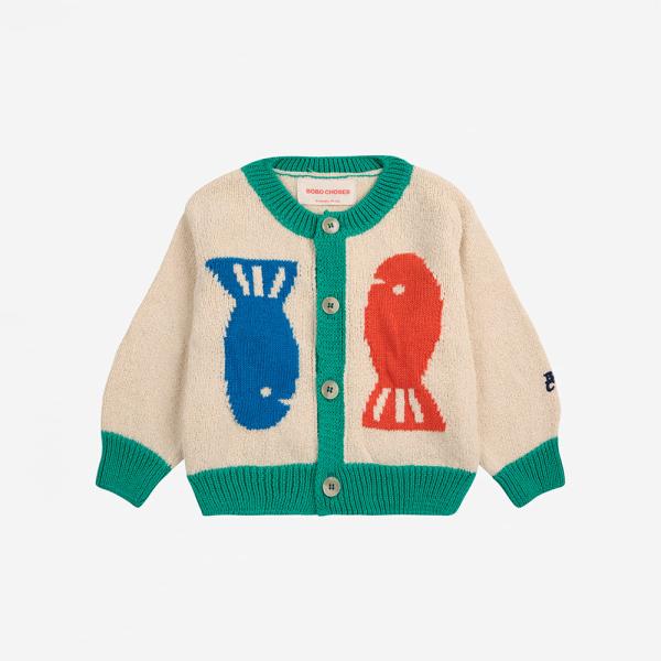 BOBO CHOSES（ボボショーズ） カーディガン ベビー 長袖 LUCKY FISH