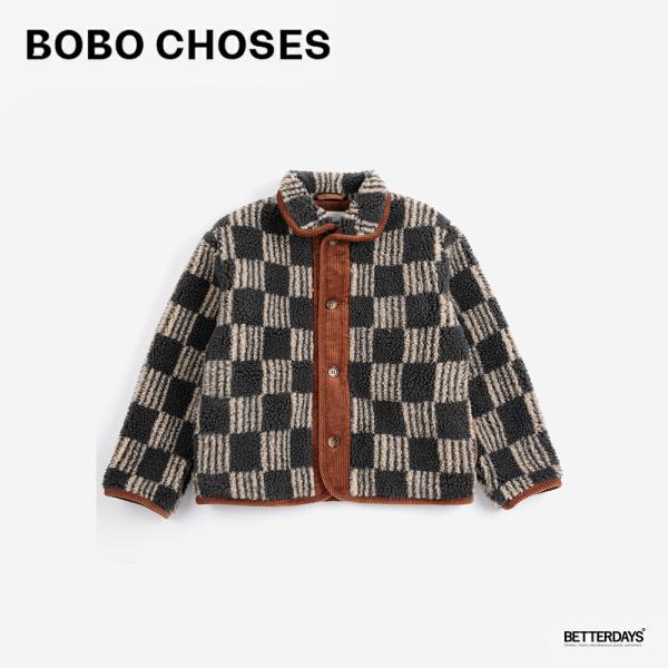 ジャケット アウター キッズ ベビー ボボ・ショーズ Almost Moire all over sheepskin jacket【国内正規品】 Bobo Choses