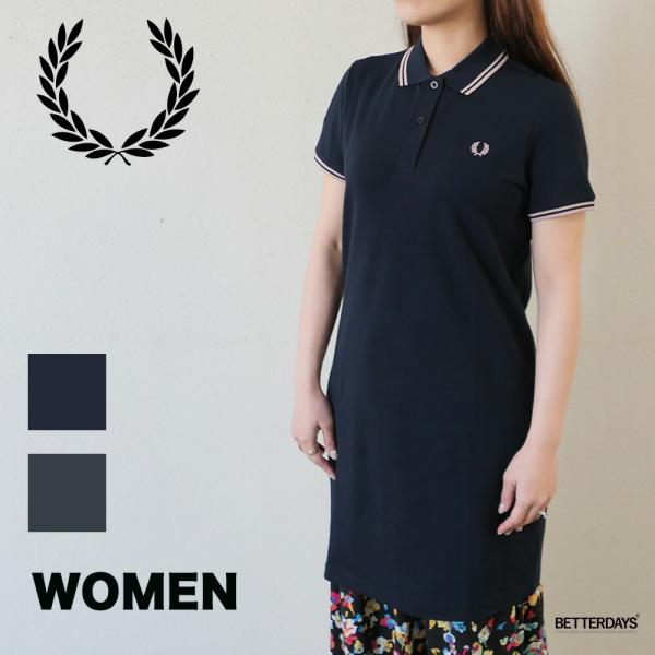 フレッドペリー グレー ポロシャツスタイル ワンピース 10 FRED PERRY（フレッドペリー） ポロシャツ レディース ワンピース TWIN