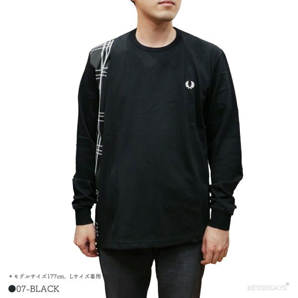 FRED PERRY ロングTシャツ チェック柄 切替 メンズ フレッド FRED PERRY ロングTシャツ チェック柄 切替 メンズ フレッド