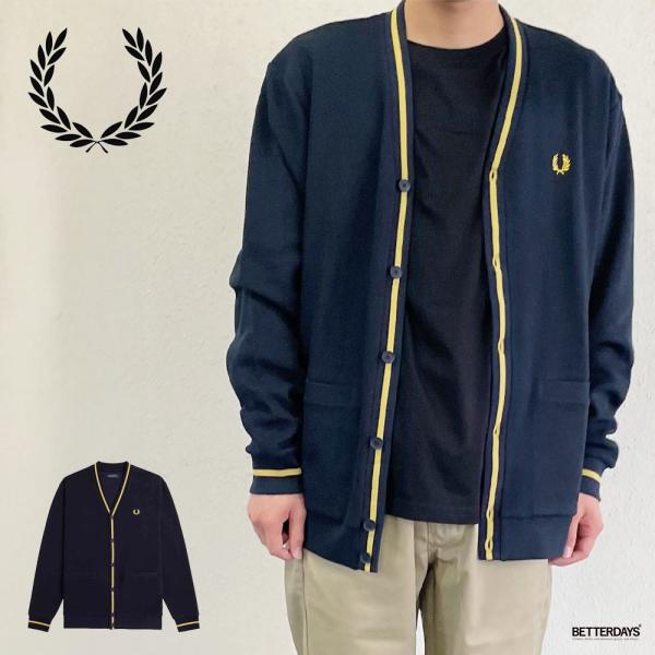 Fred Perry(フレッドペリー) カーディガン FRED PERRY フレッドペリー カーディガン ティップ ピケ