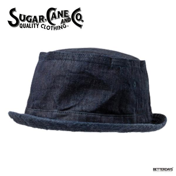 美品！SUGAR CANE シュガーケーン デニム ポークパイ デニムハット SUGAR CANE[シュガーケーン] ポークパイハット デニム SC02466