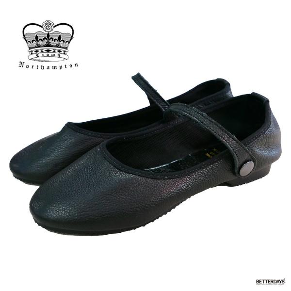 【美品】英国製 クラウン メリージェーン フラットシューズ ブラック 4 CROWN JAZZ ストラップシューズ クラウン スニーカー ジャズシューズ