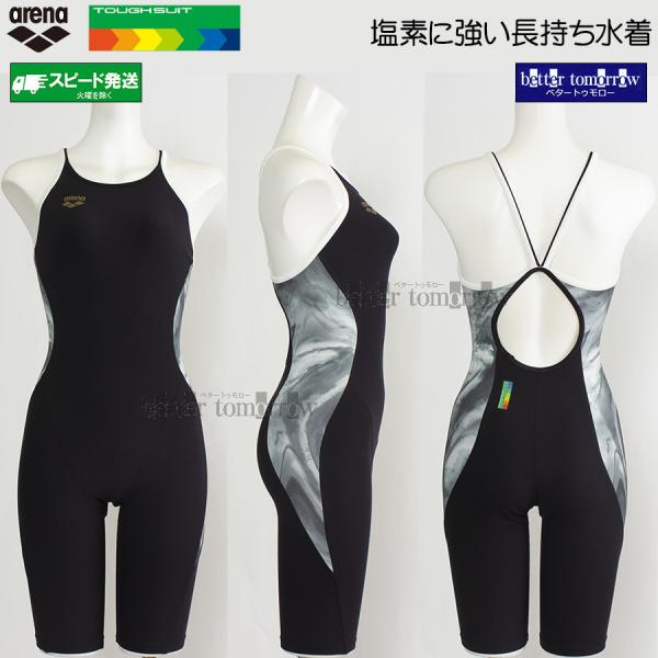 アリーナ arena 競泳水着 レディース 練習用 Lサイズ AS6FWM36L ブラック×ゴールド BKGD タフスーツ 練習水着 スパッツ /2026FW