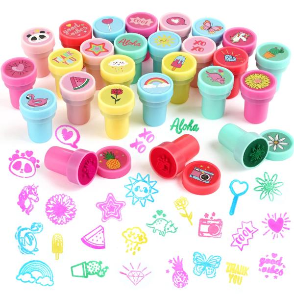 スタンプ かわいい 26個セット 景品 おもちゃ 縁日 夏祭り 景品 子供 女の子 おもちゃ はんこ インク付き