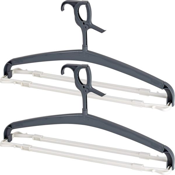 バスタオルハンガー 2本組 速乾 風通し 伸縮式 フェイスタオル4枚干せる 乾きにくいトレーナーにも スタイルラボ AMJ-0685