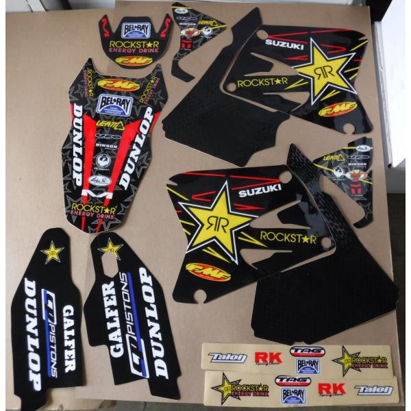 スズキ RM125 RM250 2001-2008 グラフィック ステッカー デカール TEAM ROCKSTAR
