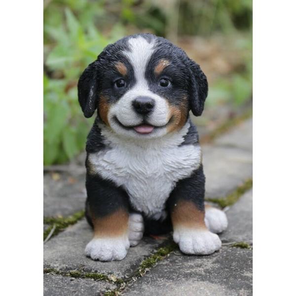 座っているバーニーズ・マウンテン・ドッグの子犬 置物 犬 動物 座っているバーニーズ・マウンテン・ドッグの子犬 置物 犬 動物
