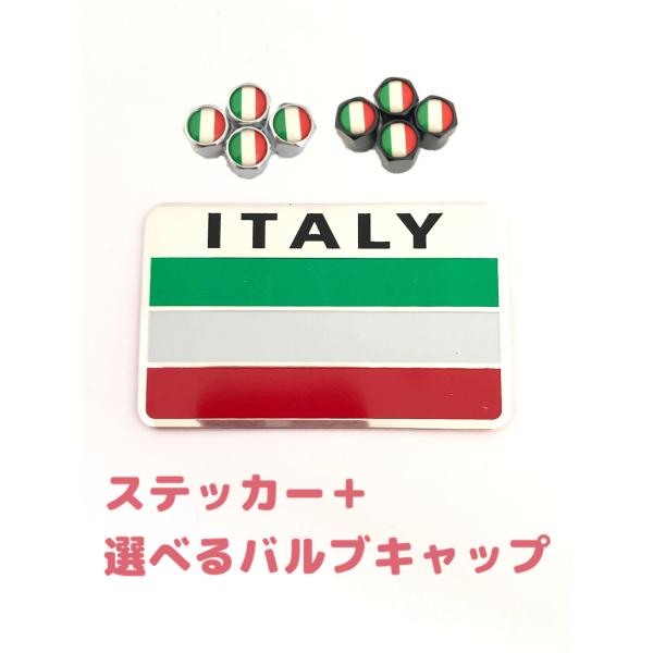 D イタリア 国旗 エンブレム ステッカー フェンダー バルブキャップ フィアット FIAT アバルト ABARTH スパイダー