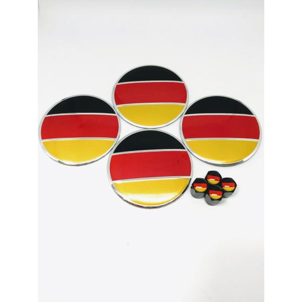 G ドイツ 国旗 バルブキャップ センター キャップ シール ハブ ステッカー ベンツ BMW MINI アウディ フォルクスワーゲン オペル ポルシェ Aud