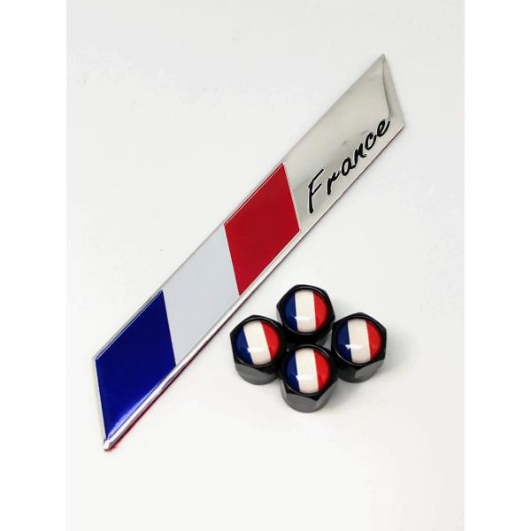 B フランス 国旗 エンブレム ステッカー フェンダー バルブキャップ ルノー RENAULT アヴァンタイム アルピーヌ ウインド カジャー カングー 黒