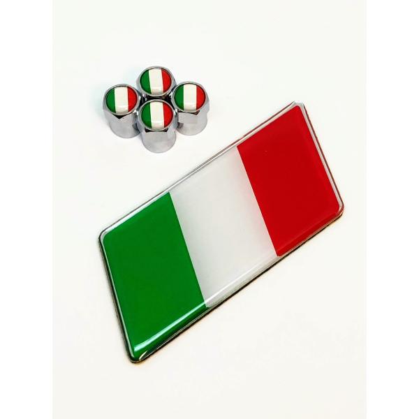 J イタリア 国旗 バルブキャップ エンブレム ステッカー フェンダー 黒 アルファロメオ ALFA ROMEO ジュリア ジュリエッタ ステルヴィオ ミト