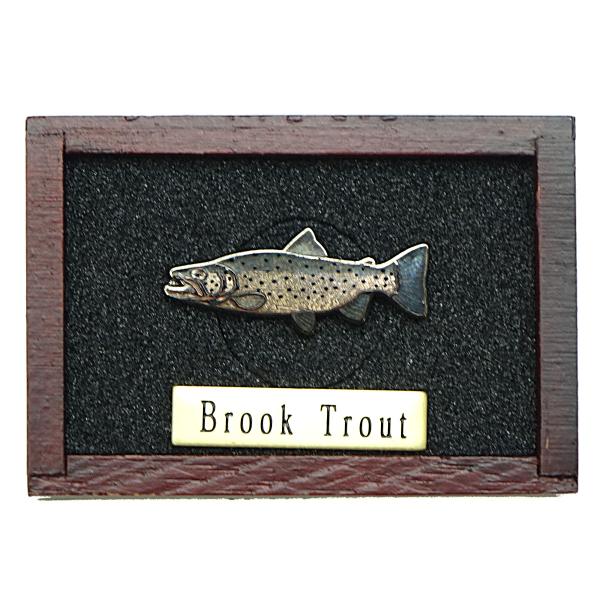 魚ピンズ ブルックトラウト カワマス 本七宝 ビンテージ フィッシュ ピンズ Vintage Fish Pin's 淡水魚 ピンバッジ 釣り 【AZ】 【名入れ不可】