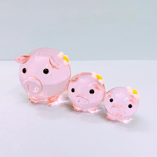 ガラス製 豚の置物 クリアピンク Amazon.co.jp: ピンクのガラスの豚の手の吹きガラスアート置物の動物