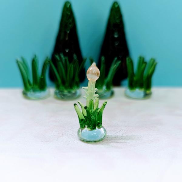 ガラス細工 つくしと草 ミニチュア 雑貨 置物 小物 春 : きたの ガラス細工 つくしと草 ミニチュア 雑貨 置物 小物 春 : きたの