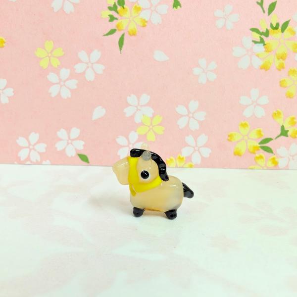 ガラス細工 カタツムリ（S) 青 ミニチュア 雑貨 置物 小物 雨