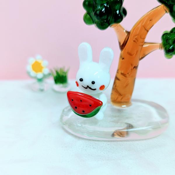 ゆにこ～ん　ガラス細工　ミニチュア ユニコーン 雑貨 ガラス細工 ミニチュア 置物 フォーカート