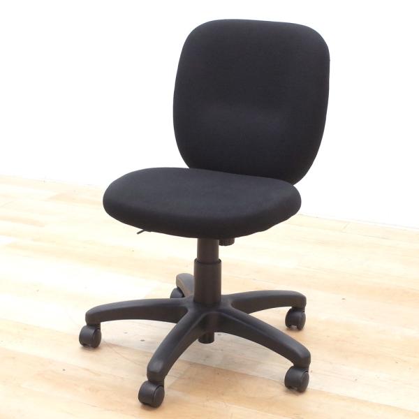 【本日限定】中古　ローチェア　椅子　日本製　黒　アンティーク　チェア オフィスチェア プラス PLUS KC-NX60SL 肘無しオフィスチェア ブラック