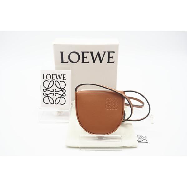 ロエベ　loewe ヒールポーチ　スモール　ブラウン　ショルダー　コインケース ☆安心の3大保証☆ Aランク ≪LOEWE ロエベ /ショルダー コイン