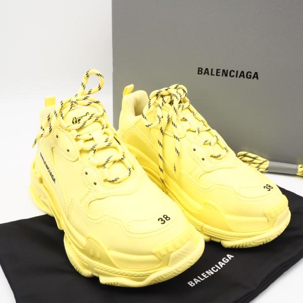 バレンシアガ トリプルS スニーカー イエロー 38 BALENCIAGA（バレンシアガ） ☆3日以内返品可☆ 極美品 トリプルS