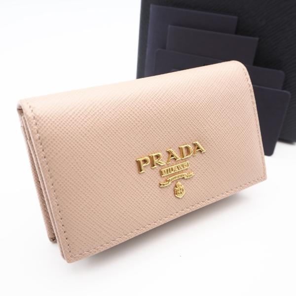 ★3日以内返品可★ 極美品 PRADA プラダ サフィアーノ レザー カードケース 1MC122 カードケース ベージュ サフィアーノ レディース PRADA（プラダ） ☆3日以内返品可☆ 極美品 サフィアーノ レザー