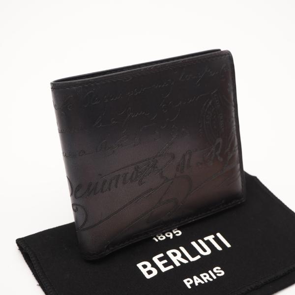 ★3日以内返品可★ 極美品 Berluti ベルルッティ マコレ ヴェネツィアカーフレザー コンパクトウォレット - 二つ折り財布 ブラック グレー カーフレザー メンズ ☆3日以内返品可☆ 極美品 Berluti ベルルッティ マコレ ヴェネツィア