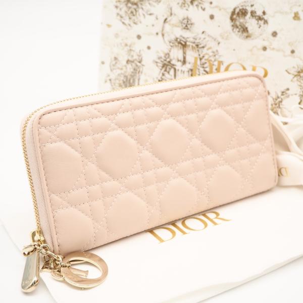 【極極美品】Dior⭐ディオール【カナージュ】キルティング⭐ラムスキン 財布 黒 ☆3日以内返品可☆ 極美品 Christian Dior クリスチャンディオール
