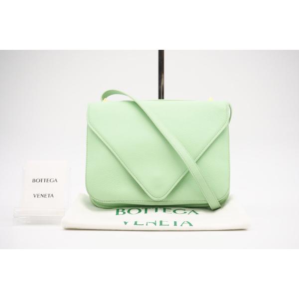 ☆安心の3大保証☆ Bランク ≪BOTTEGA VENETA ボッテガ ヴェネタ/ショルダーバッグ ≫ 667399 マウント レザー スモール エンベロープバッグ グリーン ☆安心の3大保証☆ Bランク ≪BOTTEGA VENETA ボッテガ ヴェネタ