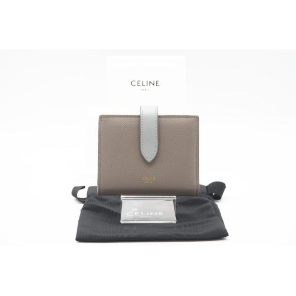 ☆安心の3大保証☆ Bランク ≪CELINE セリーヌ/二つ折り財布≫ 10H263BRU.10PI グレインドカーフスキン ミディアム ストラップウォレット バイカラー CELINE（セリーヌ） ☆安心の3大保証☆ Bランク ≪CELINE セリーヌ/二