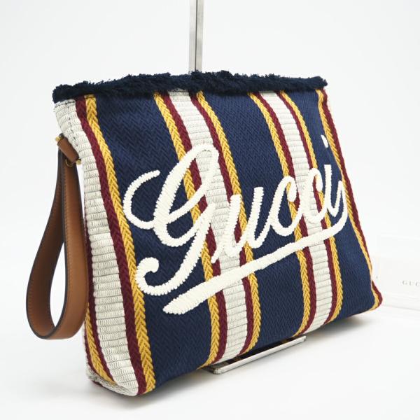 ★3日以内返品可★ GUCCI グッチ 822870 FAEF8 8798 エンブロイダリー キャンバス ラージ ポーチ マルチカラー クラッチバッグ 極美品 GUCCI（グッチ） ☆3日以内返品可☆ 822870 FAEF8 8798 エンブロイ