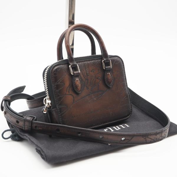 ★3日以内返品可★ BERLUTI ベルルッティ 1_JOUR__NANO_NEO-JOUR-V2 スクリットレザー CACAO INTENSO アンジュール ナノ ポーチ 極美品 Berluti（ベルルッティ） ☆3日以内返品可☆ 1_JOUR__NANO_NEO-JOUR-V2