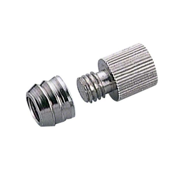 スリーナイン島野  アルミ ダボ棚受 ニッケル 12mm (ローレット入り) 5号・12×9mm・女 (200個入) (c15605)