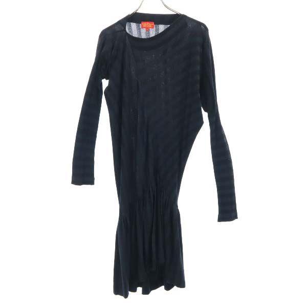 ヴィヴィアンウエストウッド ストライプ柄 ワンピース 2 黒 グレー Vivienne Westwood 長袖 ボーダー柄 レディース 古着 Ay Nag 5078 Wht Big 2nd 通販 Yahoo ショッピング