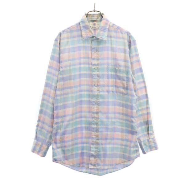 クリスチャンディオール チェック 長袖 シャツ M Christian Dior パステルカラー メンズ 古着 メール便可 Bobr Fre Mls Big 2nd 通販 Yahoo ショッピング