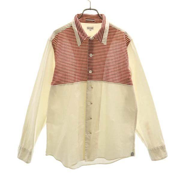 ポールスミス ボーダー柄 長袖 シャツ L 赤 生成り Paul Smith 日本製 メンズ 古着 メール便可 Bobr Fre Mls Big 2nd 通販 Yahoo ショッピング