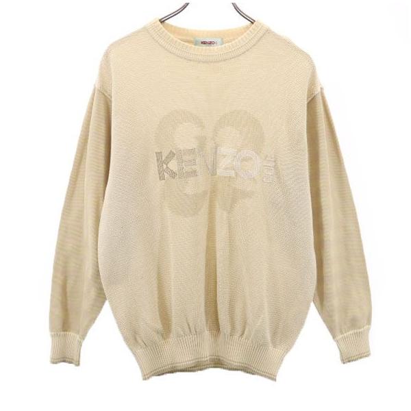 ケンゾー ニット 3 ベージュ KENZO GOLF 日本製 メンズ 古着 220420