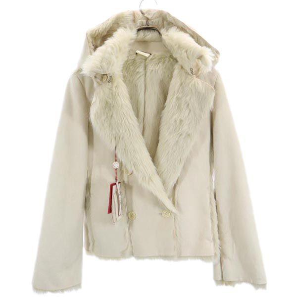 未使用 マックスアンドコー フェイク レザージャケット 40 アイボリー