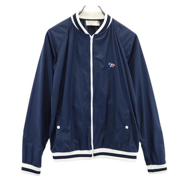 メゾンキツネ ジップジャケット M ネイビー系 MAISON KITSUNE ロゴ刺繍