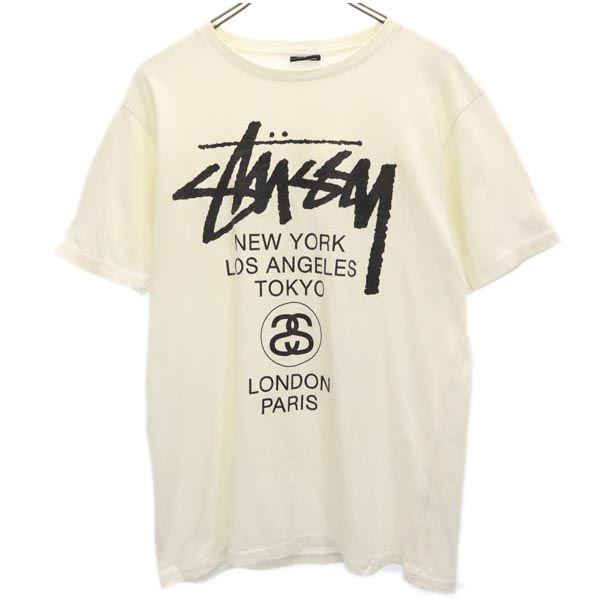 ステューシー ロゴプリント 半袖 Tシャツ M ホワイト系 STUSSY メンズ
