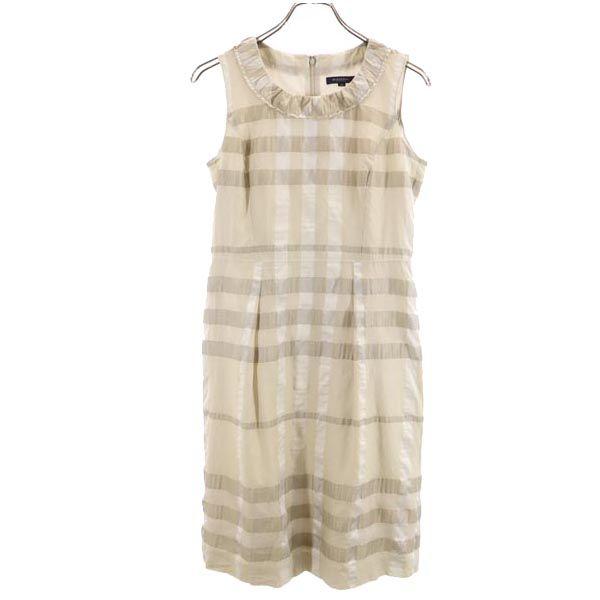 バーバリー 絹ブレンド 三陽商会 日本製 ノースリーブ チェック柄